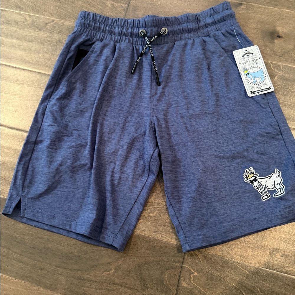 Blue Athletic Shorts with Graphic